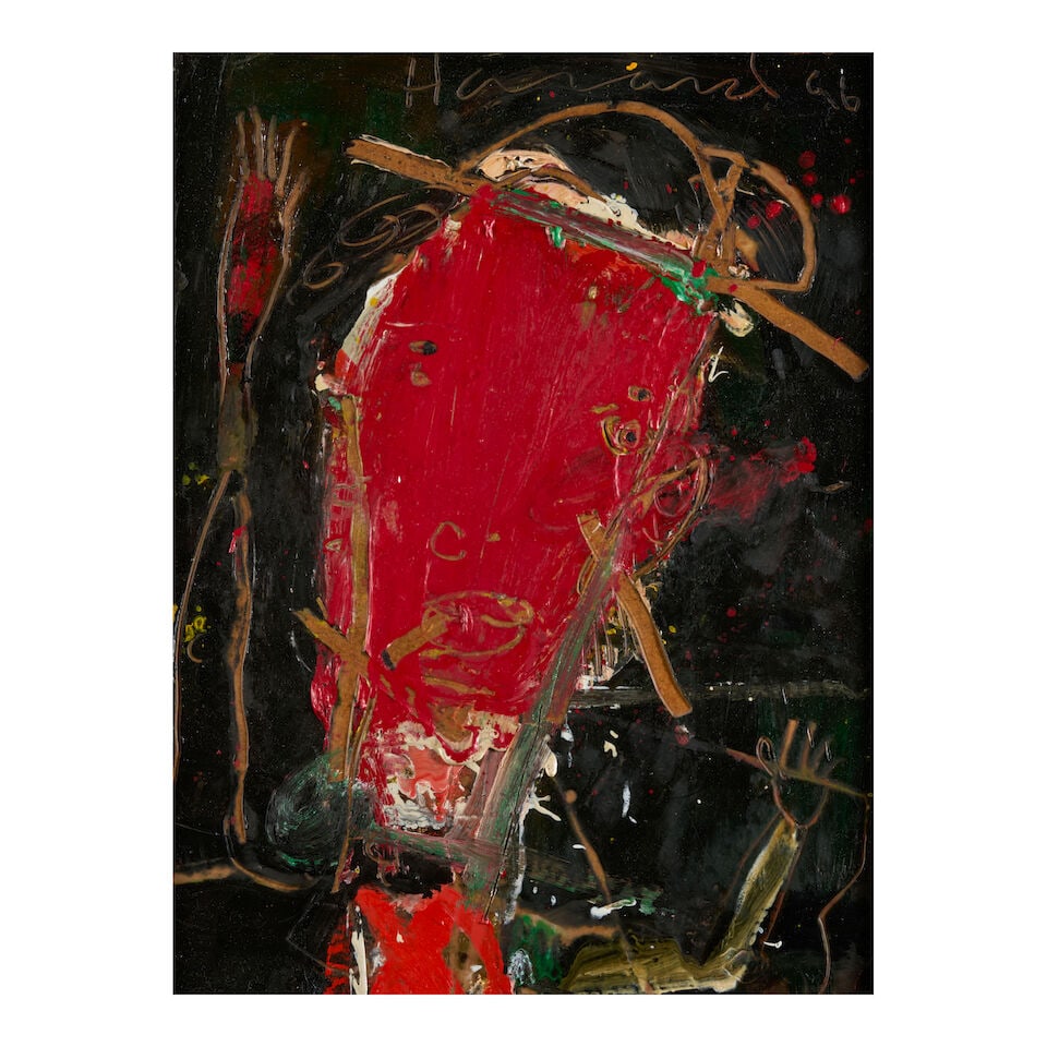 JAMES HAVARD (1937-2020) Red Faced Dancer: JAMES HAVARD (1937-2020) Red Faced Dancer signed and dated 'Havard 96' (upper center) oil and wax on wood 16 1/4 x 12 in (41.2 x 30.4 cm) Painted in 1996 Footnotes: Provenance Allan Stone Gallery, New