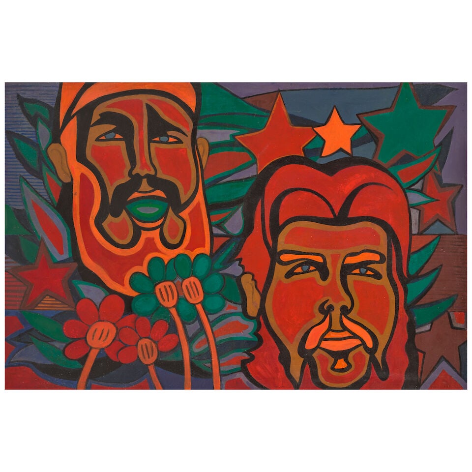 RAÚL MARTÍNEZ (1927-1995) Untitled: RAÚL MARTÍNEZ (1927-1995) Untitled oil on canvas 31 3/8 x 47 in (79.5 x 119.5 cm) Painted circa 1972 Footnotes: This work is accompanied by a certificate of authenticity issued by the Archiv