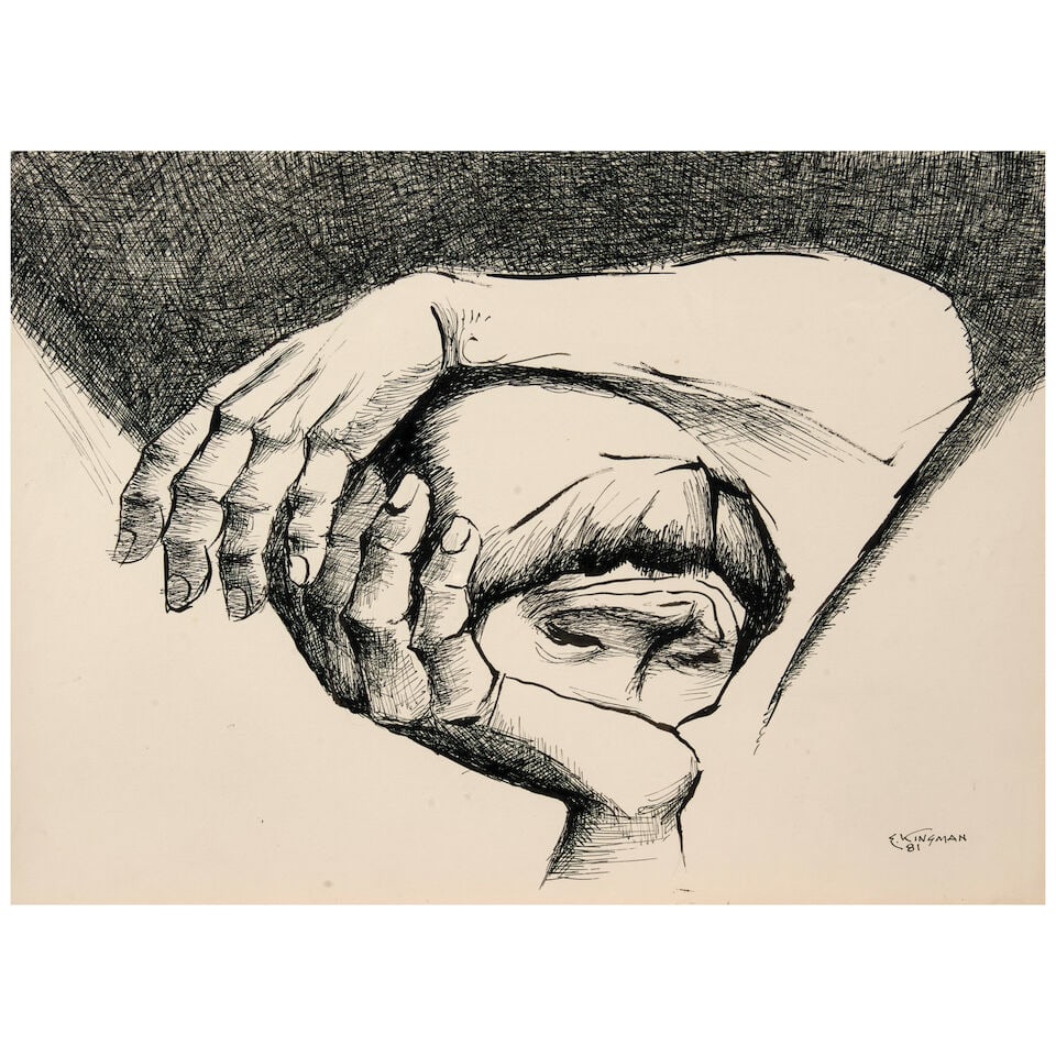 EDUARDO KINGMAN (1913-1997) Head in Hands (1 of 4)