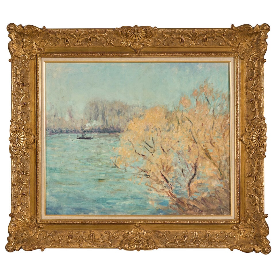 ANDRÉ BARBIER (1883-1970) Remorqueur sur le Fleuvo - 3