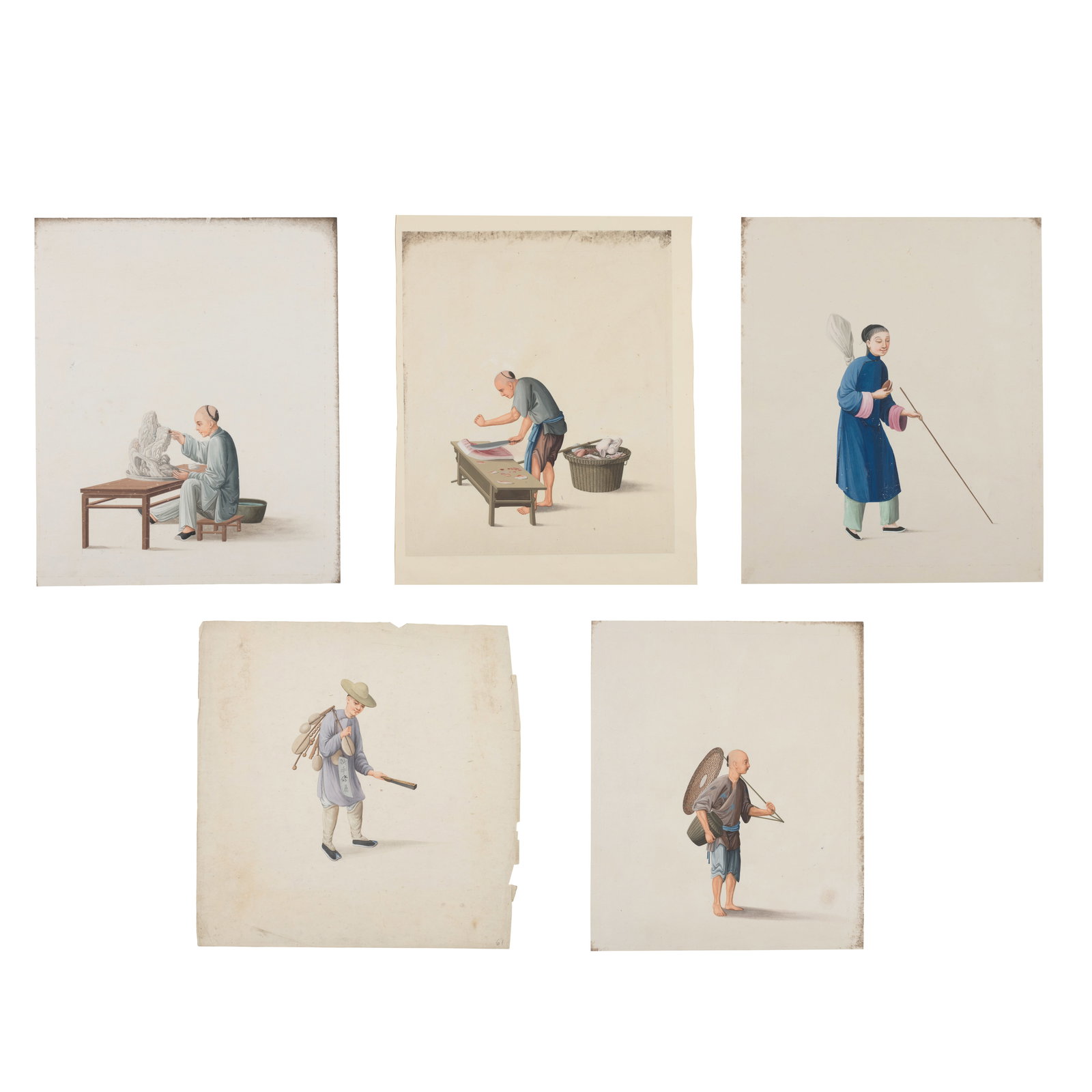 PU QUA (CIRCA 1790) Five paintings of tradespeople (5) (1 of 1)