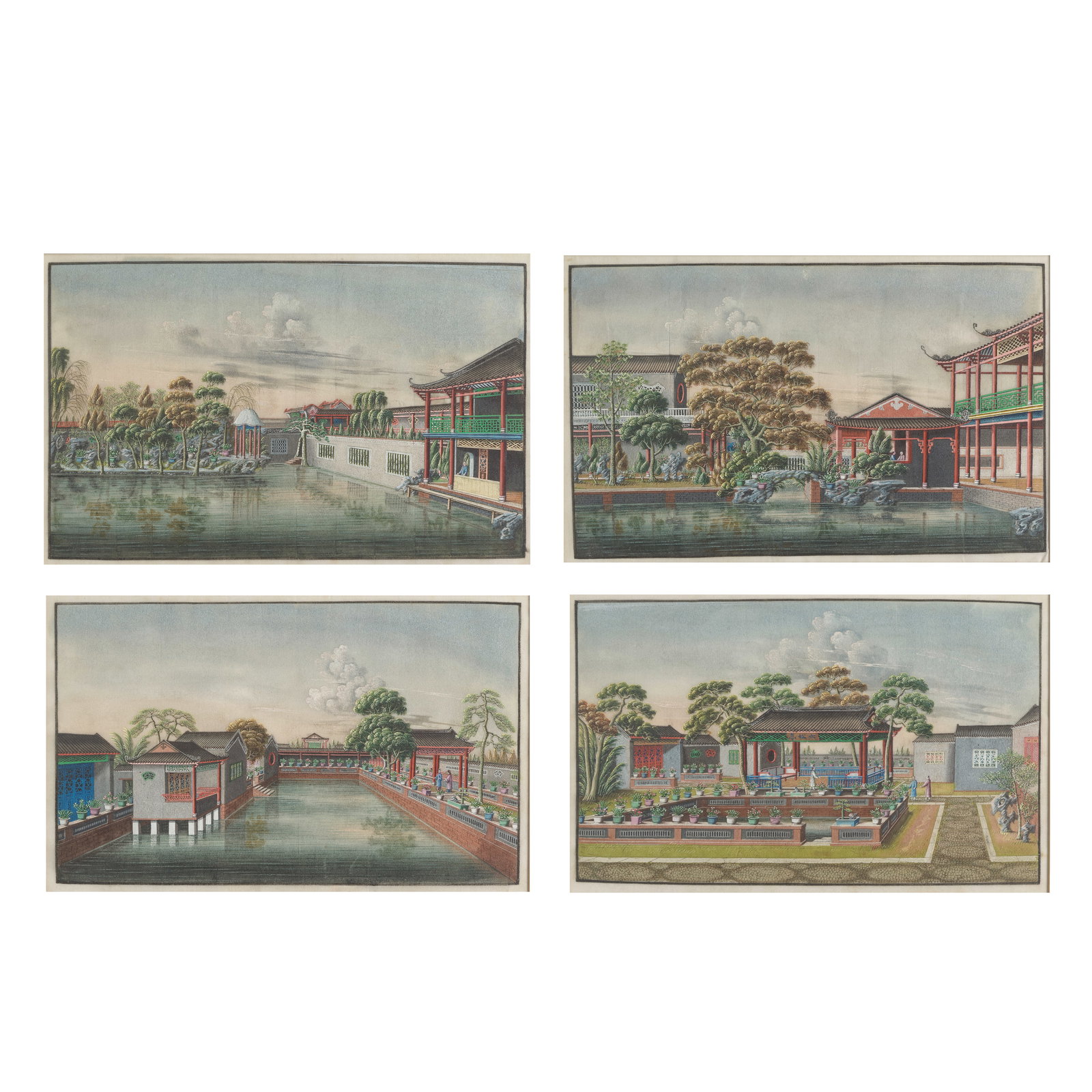 YOUQUA (ACTIVE 1840-1870) Chinese garden scenes (4) (1 of 1)