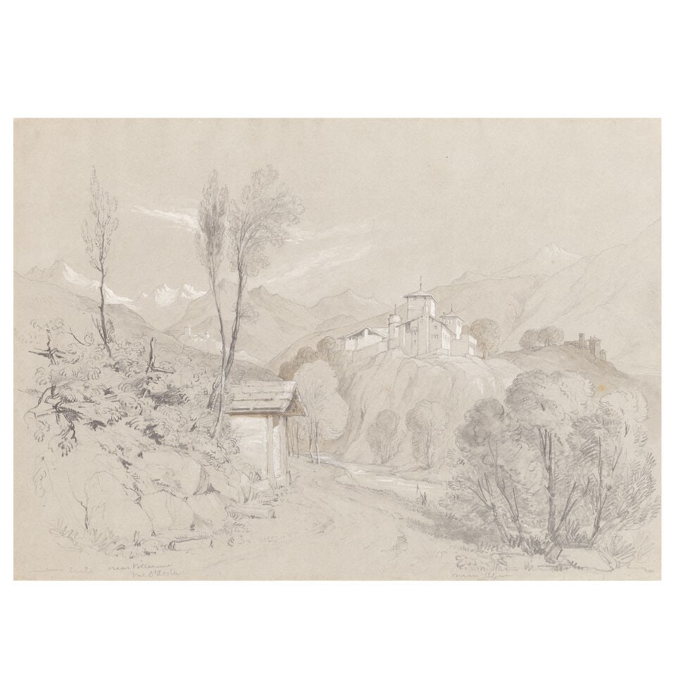 BROCKEDON (WILLIAM) A small archive of books, original watercolour and pencil views of the Alps ... - 7