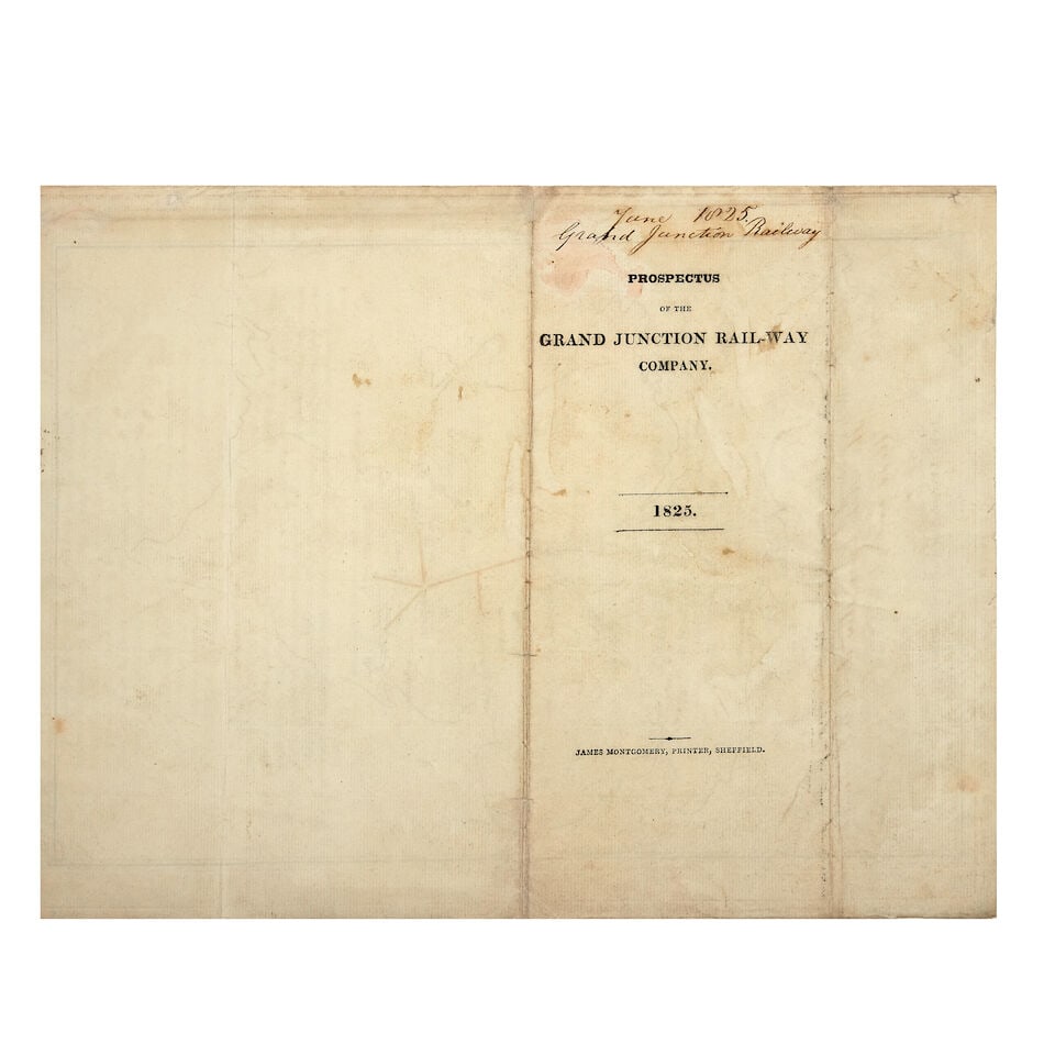 RAILWAYS Prospectus of the Grand Junction Rail-Road Company 1825, Sheffield, Printed by James Mo... - 2
