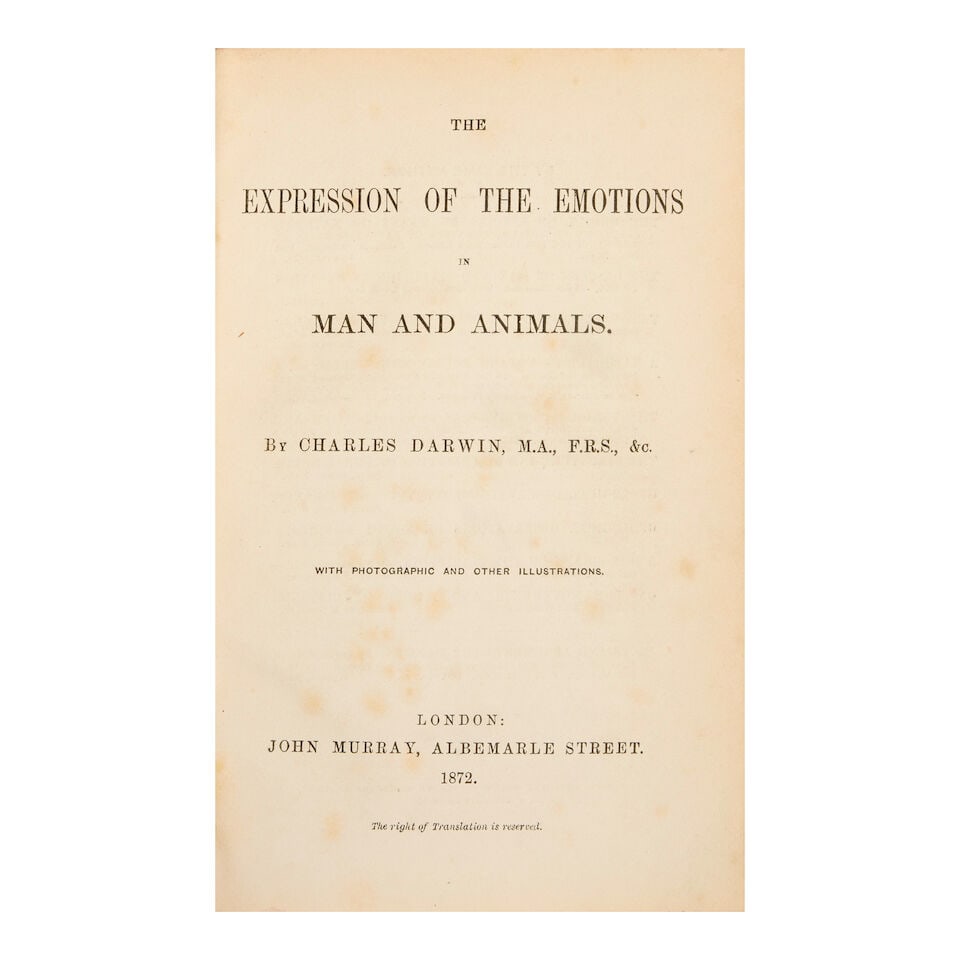 DARWIN (CHARLES) The Descent of Man, 2 vol., mixed issue, 1871; Expression of the Emotions, 187... - 2