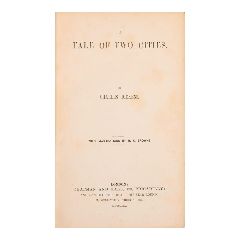 DICKENS (CHARLES) A Tale of Two Cities, FIRST EDITION IN BOOK FORM, FIRST ISSUE, Chapman and Hal... - 2