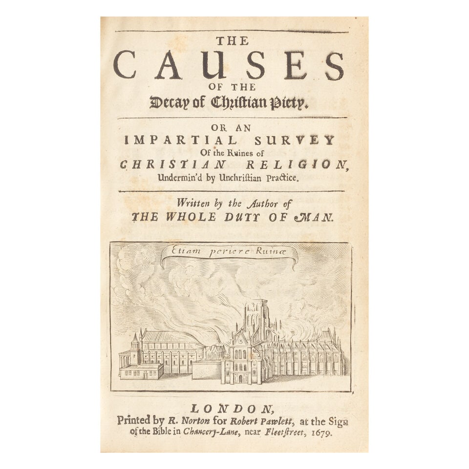 RESTORATION BINDING ALLESTREE (RICHARD) The Causes of the Decay of Christian Piety, FIRST EDITI... - 2