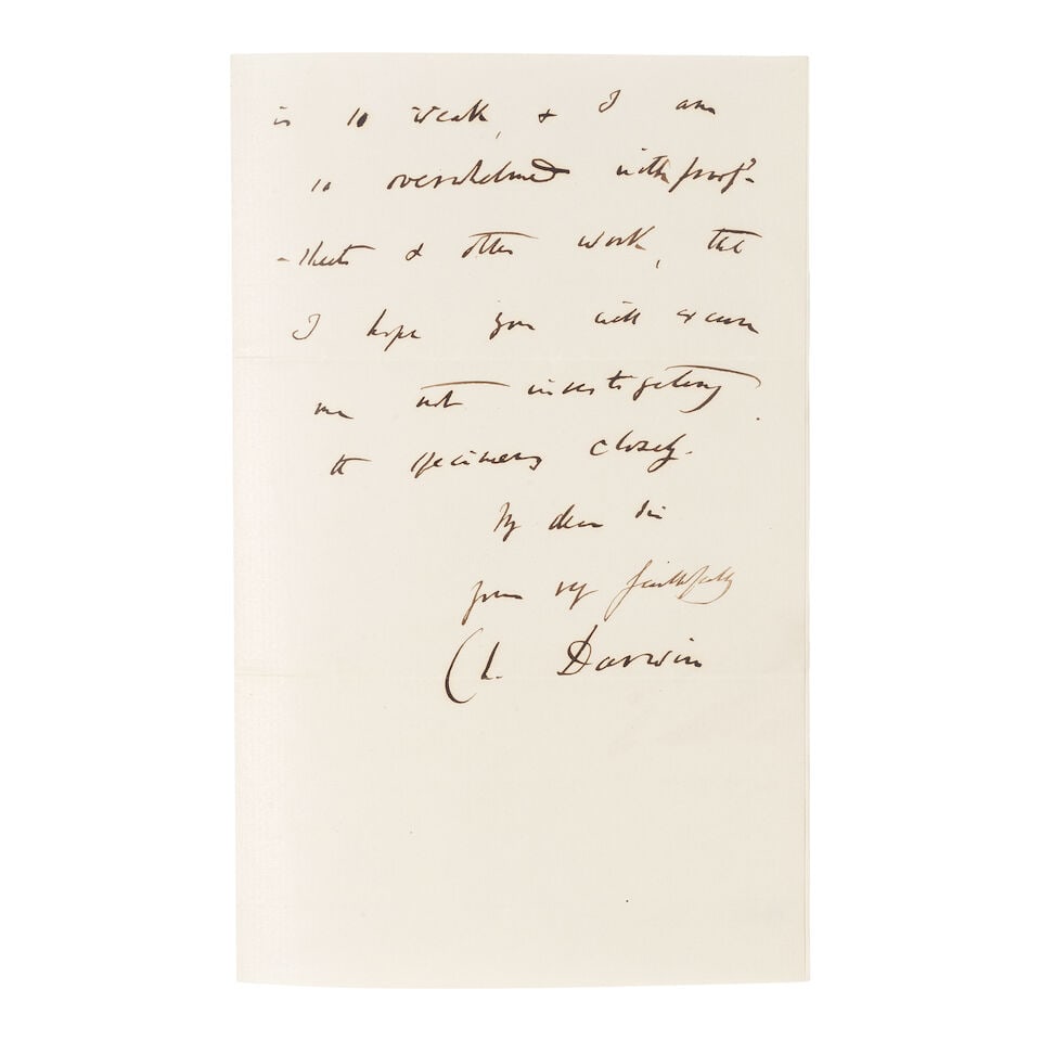 DARWIN (CHARLES) Autograph letter signed ('Ch. Darwin') to Henry Lee ('My dear Sir'), London, 17... (1 of 1)