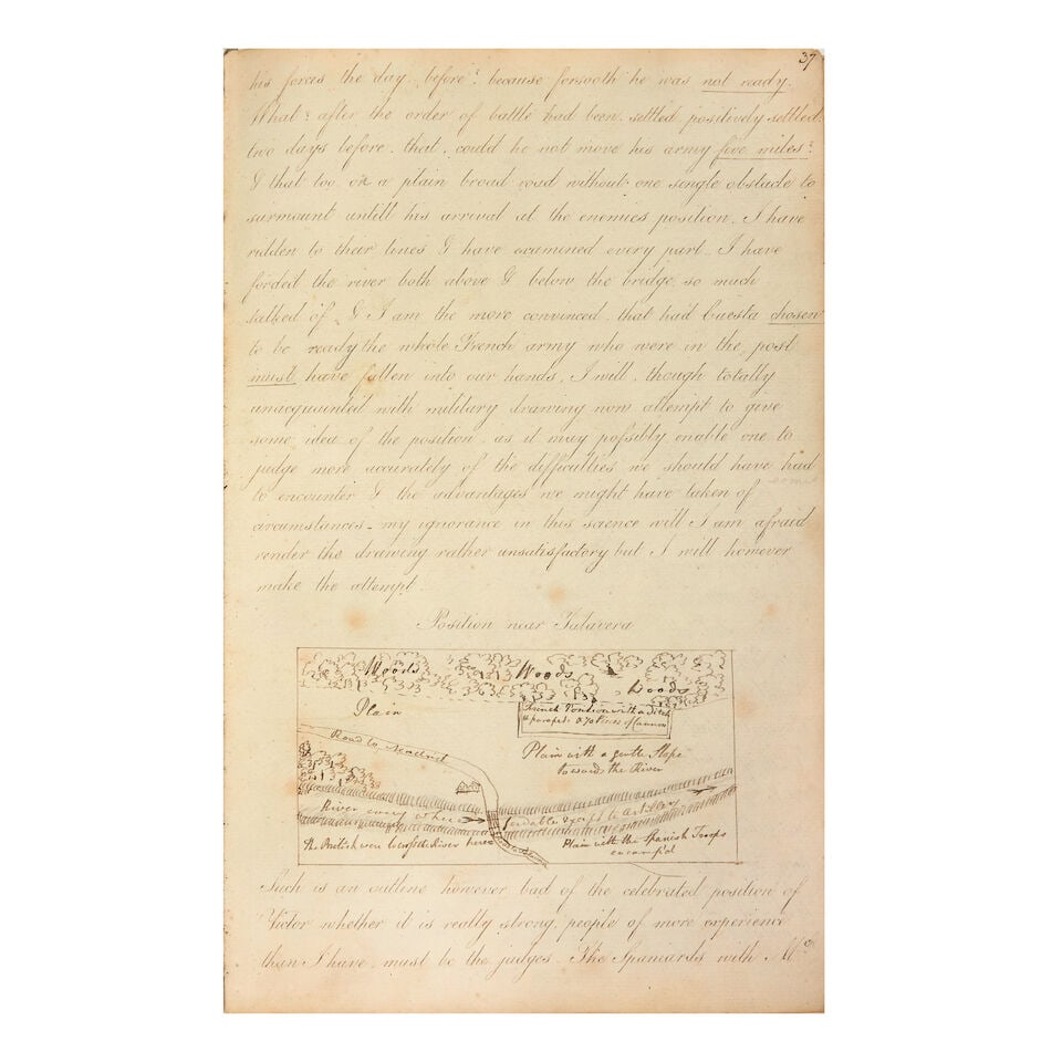 PENINSULAR WAR AND WATERLOO Manuscript journal kept by Captain Digby Mackworth, 7th Regiment of ... (1 of 3)