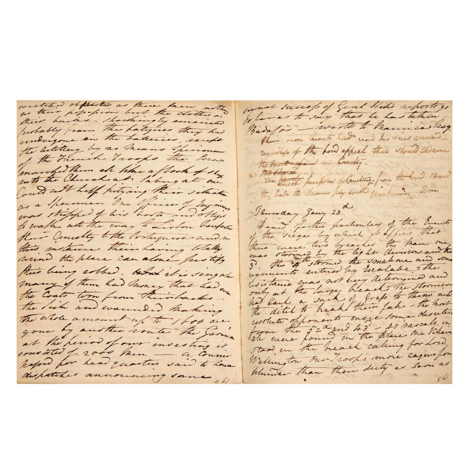 PENINSULAR WAR Manuscript journal of Lieutenant William Swabey of 'E' and 'D' Troop, Royal Hors... - 2