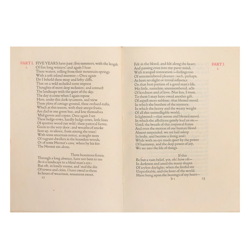 DOVES PRESS WORDSWORTH (WILLIAM) A Decade of Years. Poems... 1798-1807, ONE OF 200 COPIES ON PAP... (1 of 1)