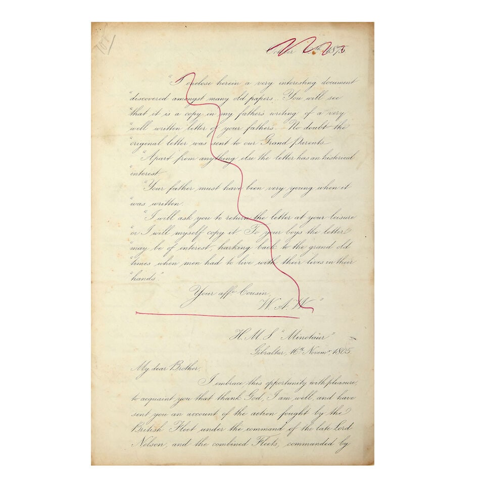 NELSON (HORATIO) A small group related to the Battle of Trafalgar and Nelson's funeral, compris... - 3