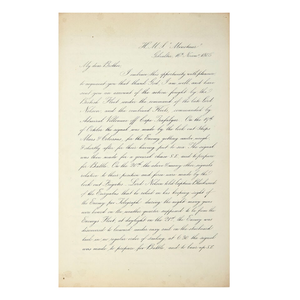 NELSON (HORATIO) A small group related to the Battle of Trafalgar and Nelson's funeral, compris... - 4