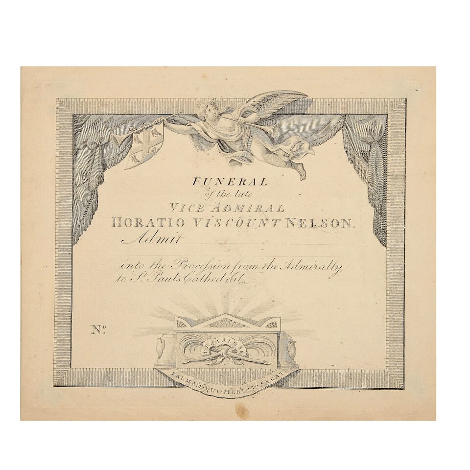 NELSON (HORATIO) A small group related to the Battle of Trafalgar and Nelson's funeral, compris... - 6