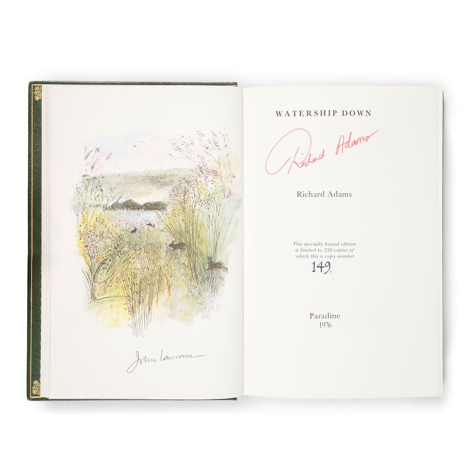 ADAMS (RICHARD) Watership Down, NUMBER 149 OF 250 SPECIALLY BOUND COPIES, SIGNED BY THE AUTHOR A... - 2