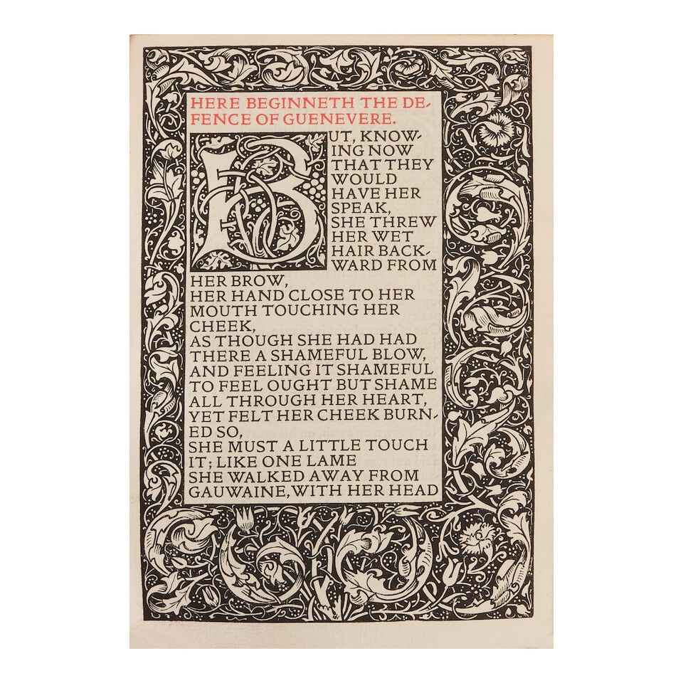 KELMSCOTT PRESS MORRIS (WILLIAM) The Defence of Guenevere, and Other Poems, [LIMITED TO 300 COPI... (1 of 2)