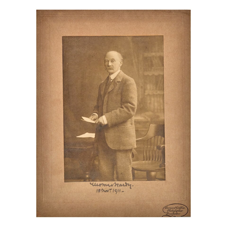 HARDY (THOMAS) Portrait photograph of Thomas Hardy, by Bernard Griffin, SIGNED BY THE SITTER ('T... (1 of 1)