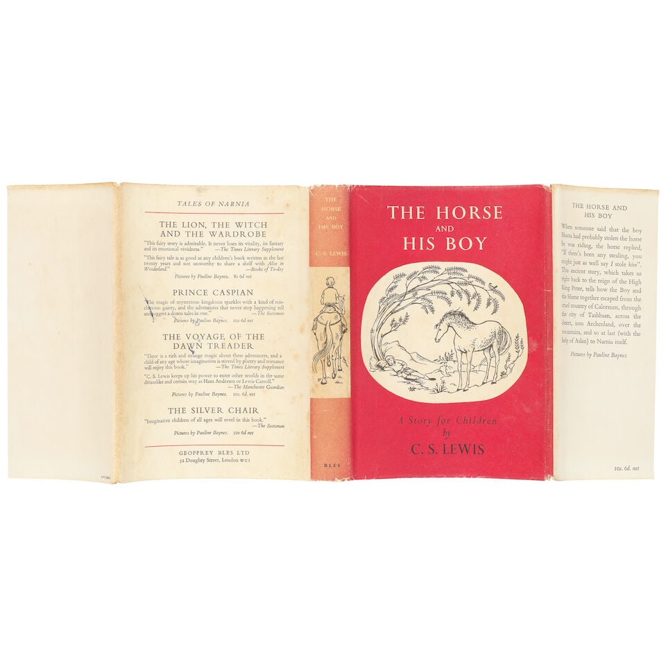LEWIS (C.S.) The Horse and the Boy, 1954; The Magician's Nephew, 1955, FIRST EDITIONS IN DJS (2) - 2