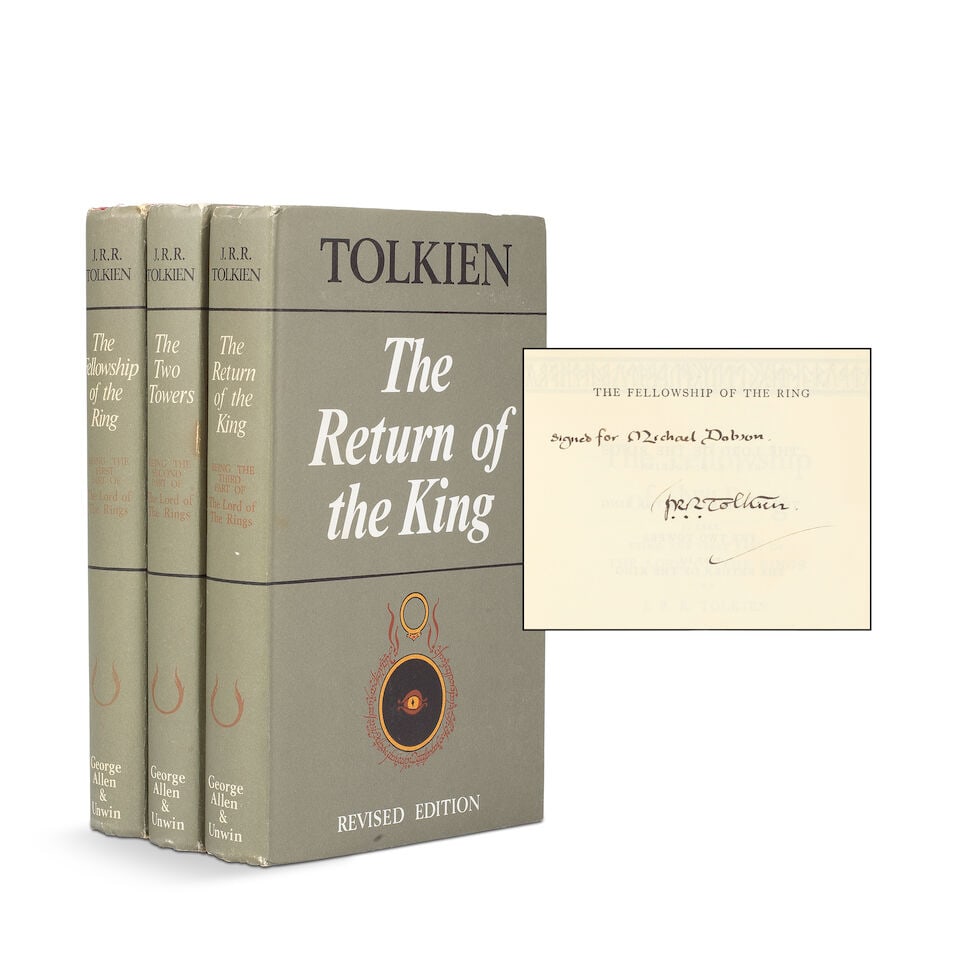 TOLKIEN (J.R.R.) [The Lord of the Rings:] The Fellowship of the Ring; The Two Towers; The Return...: TOLKIEN (J.R.R.) [The Lord of the Rings:] The Fellowship of the Ring; The Two Towers; The Return of the King, all revised second edition, fifth impression, AUTHOR'S PRESENTATION COPIES, EACH INSCRIBED