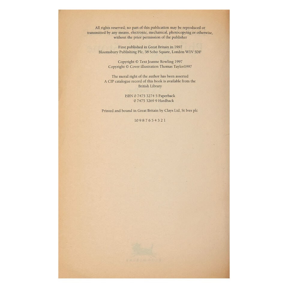 ROWLING (J.K.) Harry Potter and the Philosopher's Stone, FIRST PAPERBACK EDITION, FIRST PRINTING... - 3