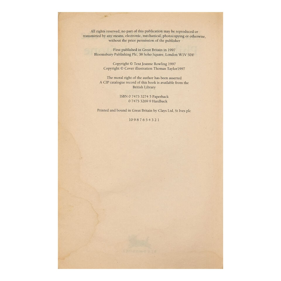 ROWLING (J.K.) Harry Potter and the Philosopher's Stone, FIRST PAPERBACK EDITION, FIRST PRINTING... - 3
