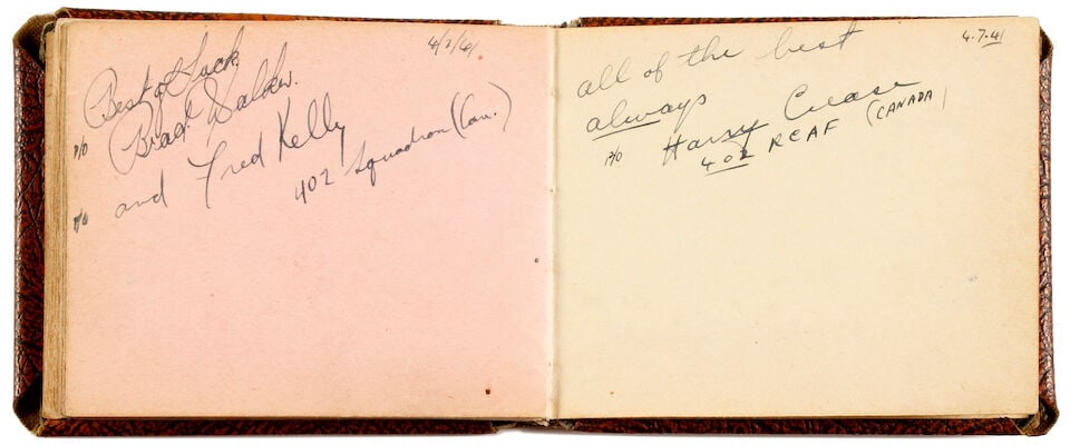 WORLD WAR II - ROYAL AIR FORCE The 'Book of Heroes', autograph album containing approximately 10... - 3