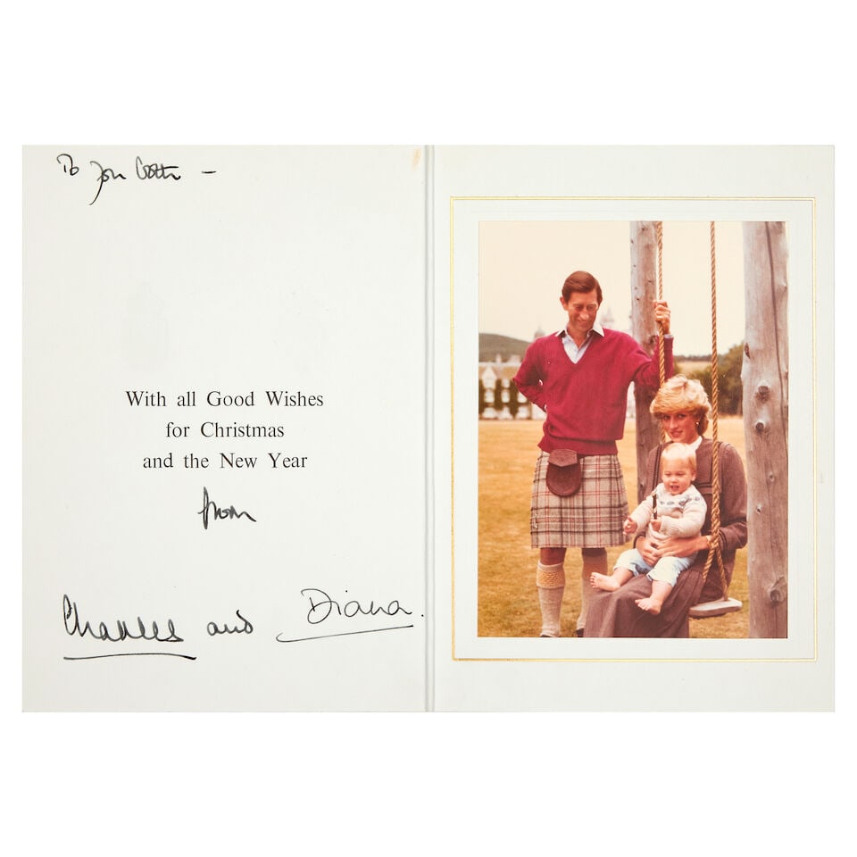ROYALTY - CHRISTMAS CARDS Collection of seven Christmas cards signed by members of the Royal Fam...: ROYALTY - CHRISTMAS CARDS Collection of seven Christmas cards signed by members of the Royal Family to Prime Minister Margaret Thatcher in 1983, comprising: Prince and Princess of Wales, signed by bot
