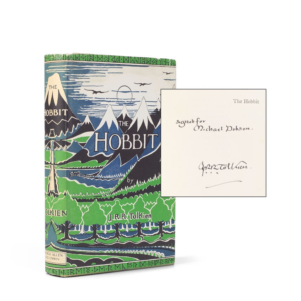 TOLKIEN (J.R.R.) The Hobbit, third edition, fifth impression, AUTHOR'S PRESENTATION COPY, George...: TOLKIEN (J.R.R.) The Hobbit, third edition, fifth impression, AUTHOR'S PRESENTATION COPY, inscribed on half-title 'signed for Michael Dobson / J.R.R. Tolkien', and with further inscription from Dobson