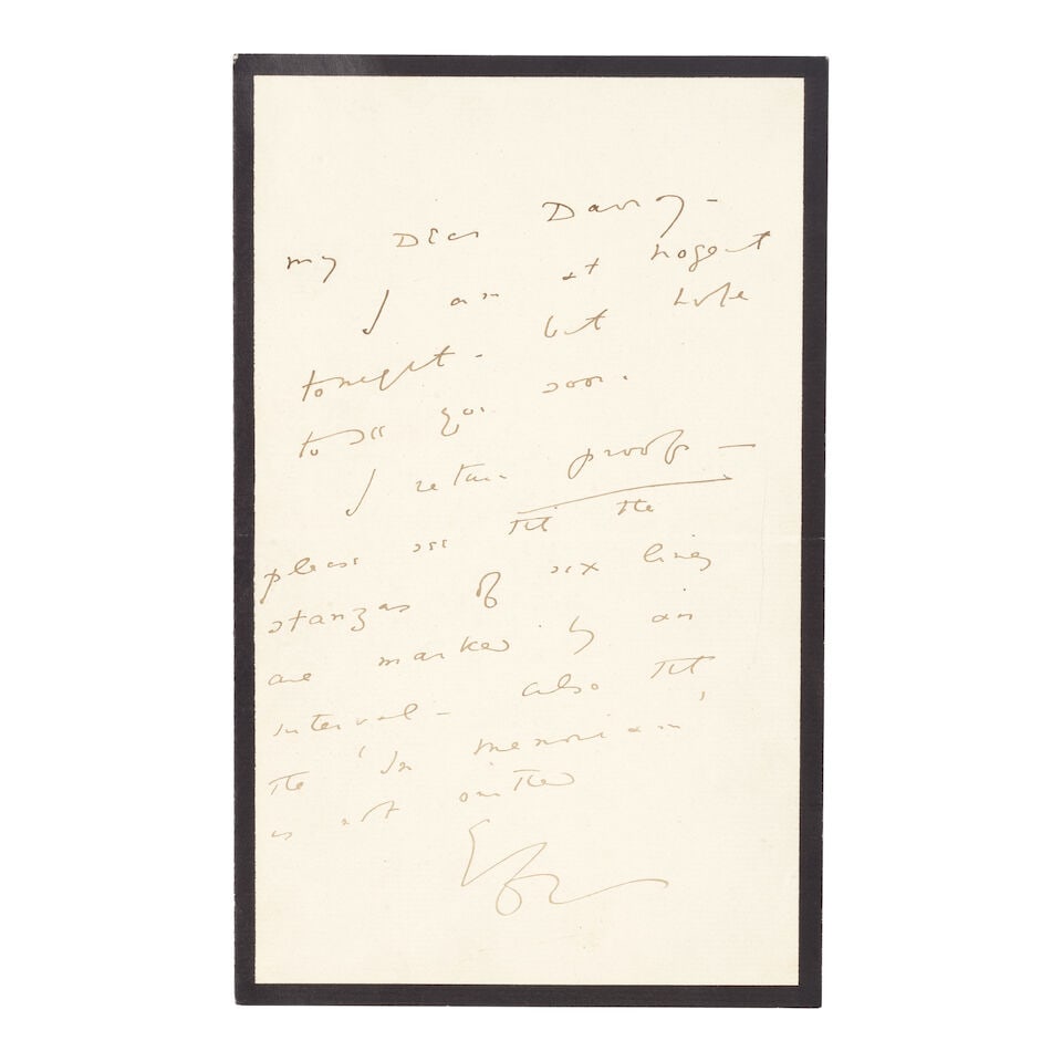 WILDE (OSCAR) Autograph letter signed with initials to Henry Davray, Nogent-sur-Marne, [n.d. but... (1 of 1)