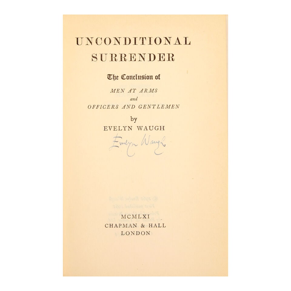 WAUGH (EVELYN) Scoop, 1938; Unconditional Surrender, signed, 1961; and 5 others by Waugh, inc. j... - 2