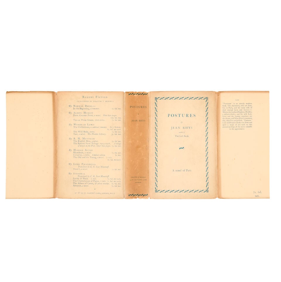 RHYS (JEAN) Postures, FIRST EDITION OF THE AUTHOR'S FIRST NOVEL, Chatto and Windus, [1928] - 2