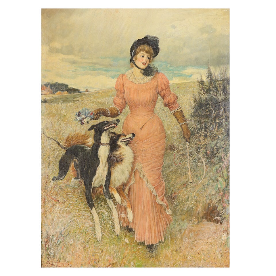 Robert Walker Macbeth, RI, RPE, RWS (British, 1848-1910) Walking the dogs (1 of 3)