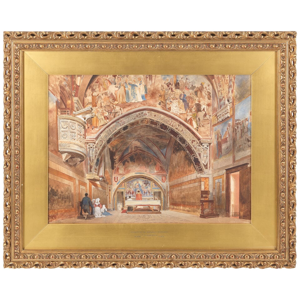 Thomas Hartley Cromek (British, 1809-1873) Interior of St Benedict's Church, Subiaco, near Rome - 2