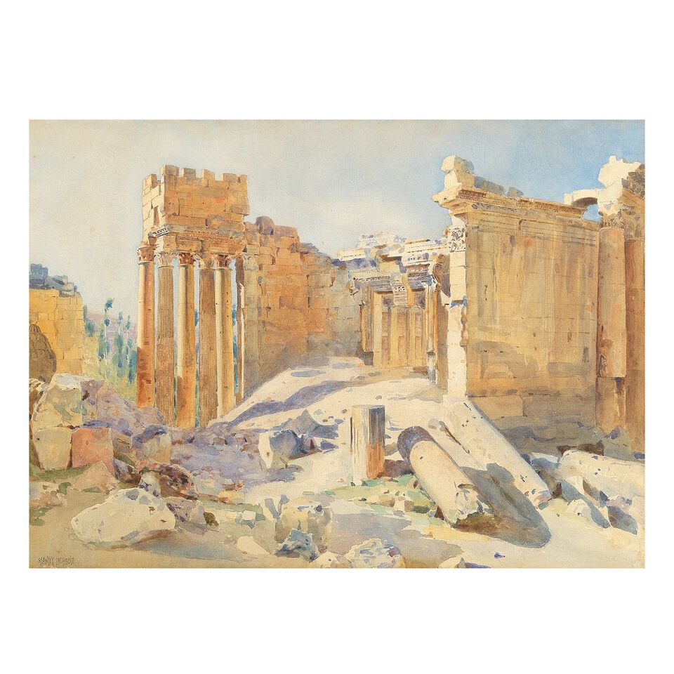 Stanley Inchbold (British, 1856-1930) Ruins of Baalbek, Syria (1 of 3)