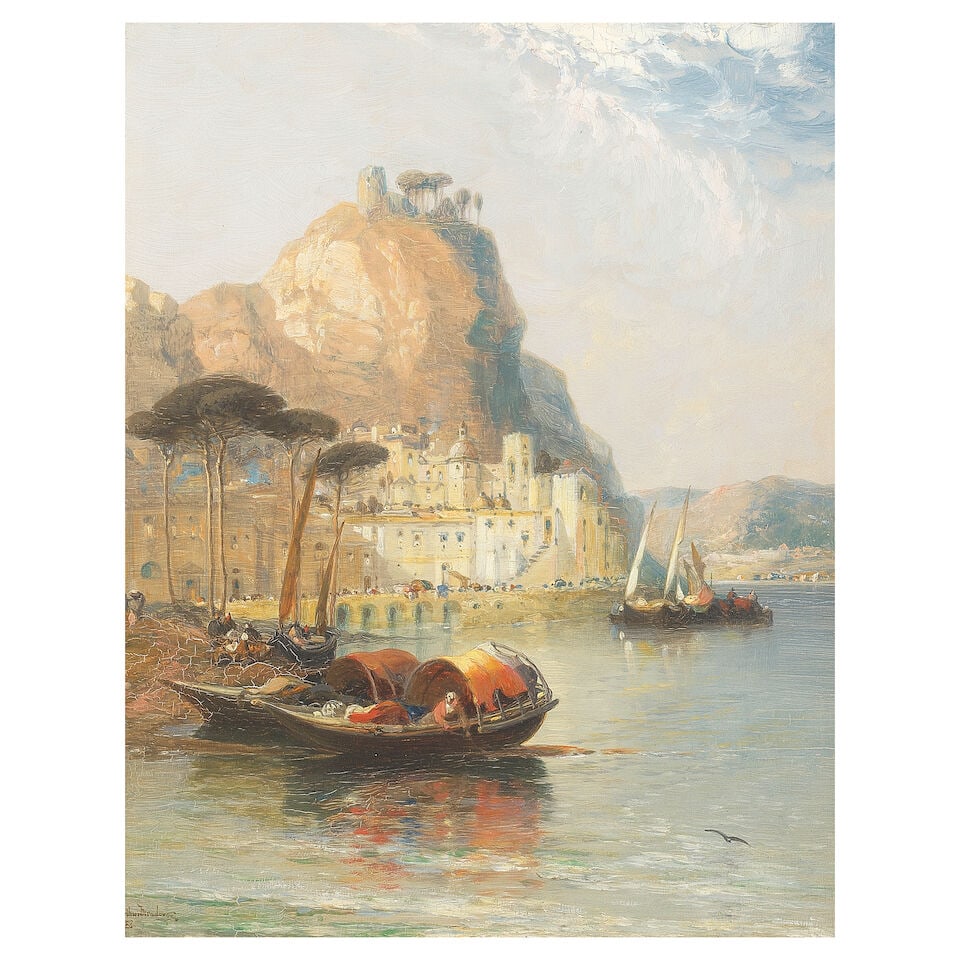 Arthur Joseph Meadows (British, 1843-1907) Amalfi, Gulf of Salerno (1 of 3)