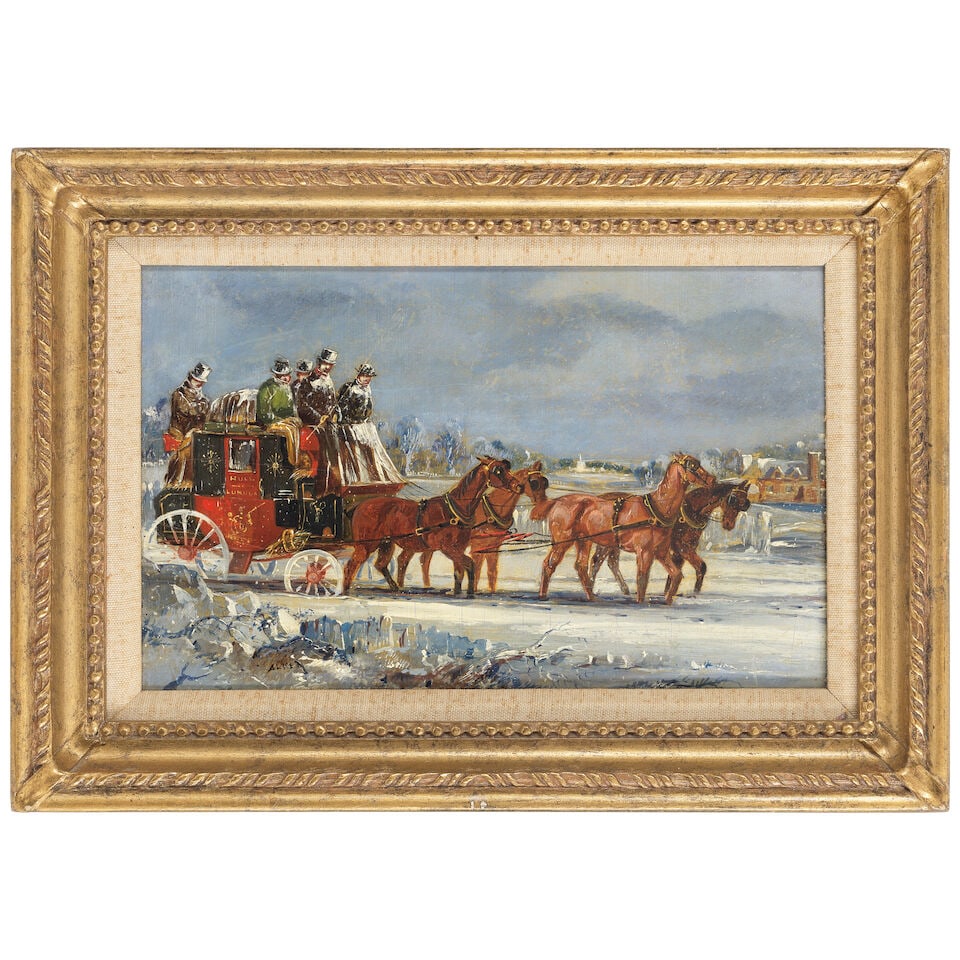 Samuel Henry Alken (British, 1810-1894) Royal Mail coach in summer; Royal Mail coach in winter - 4
