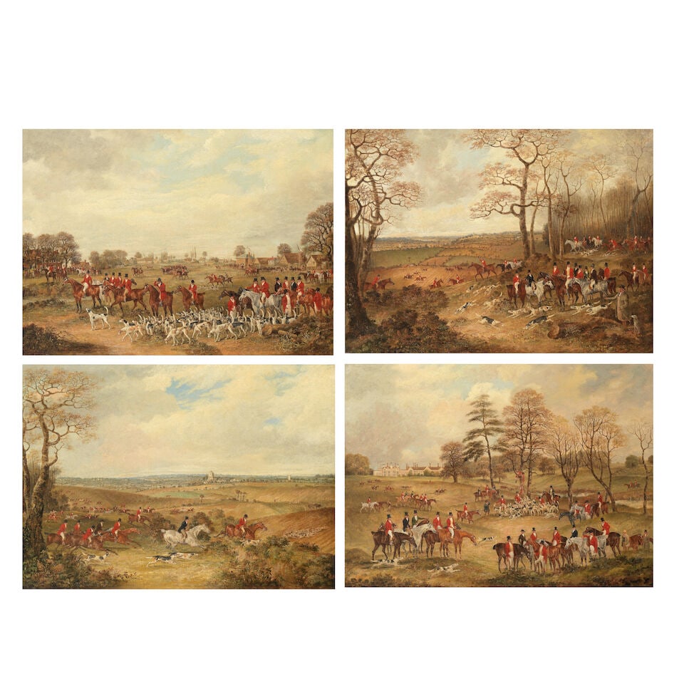 Dean Wolstenholme the Younger (British, 1798-1882) The meet; The hunt; The chase; The kill (1 of 13)