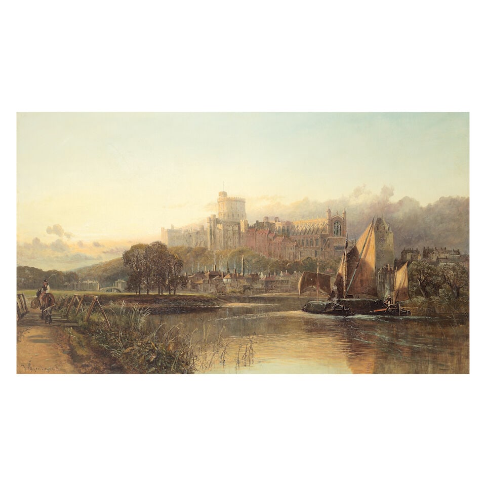 John C. Syer (British, circa 1846-1913) Windsor Castle from the Thames (1 of 3)