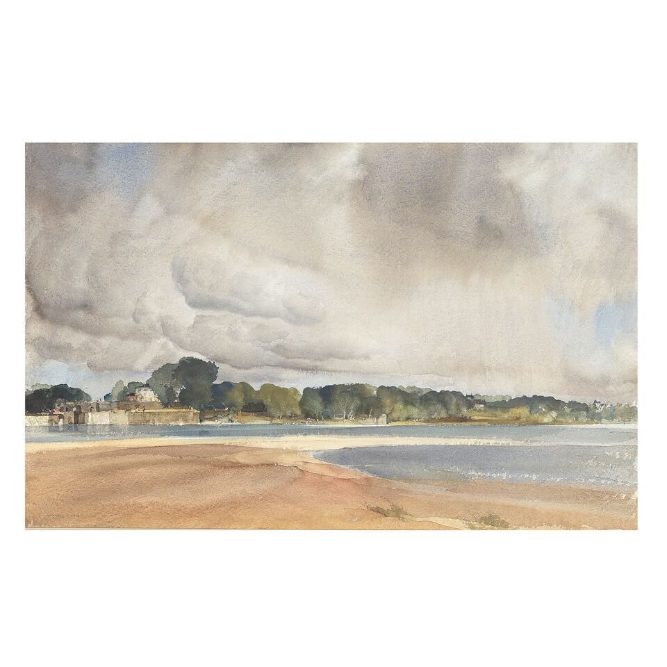 Sir William Russell Flint, RA, PRWS (British, 1880-1969) Storm over the Loire (1 of 3)