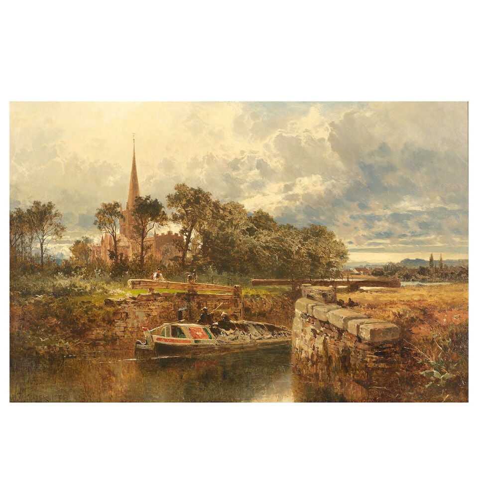 Benjamin Williams Leader, RA (British, 1831-1923) Stratford upon Avon lock (1 of 3)