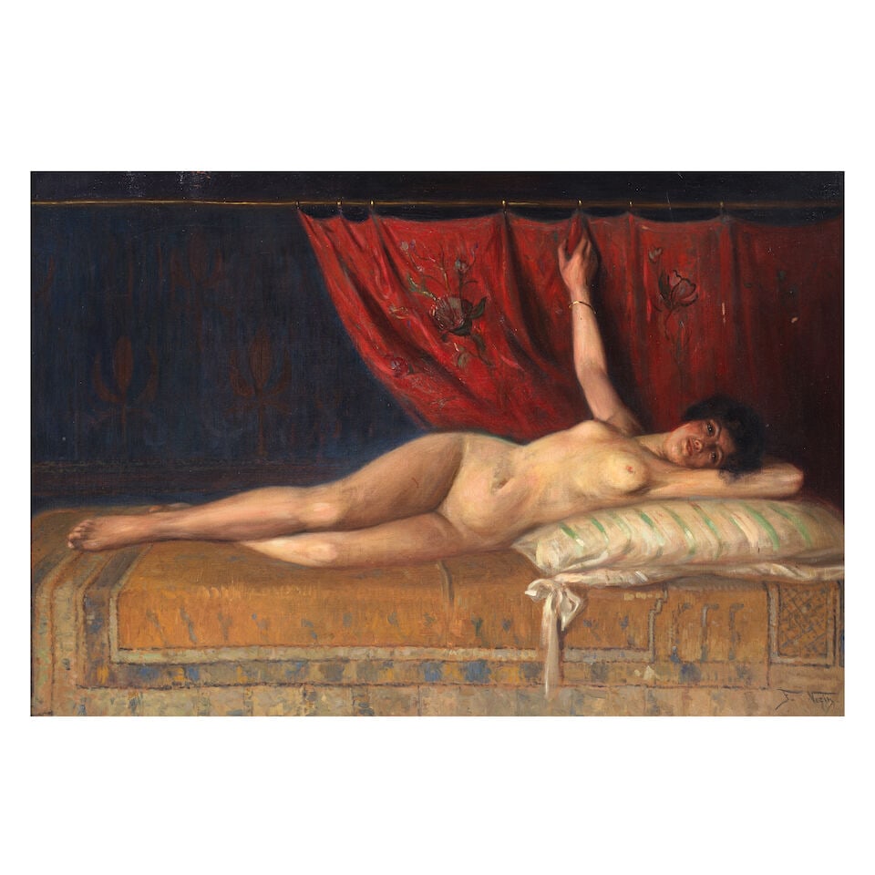 Frederick Vezin (American, 1859-1907) Reclining female nude (1 of 3)