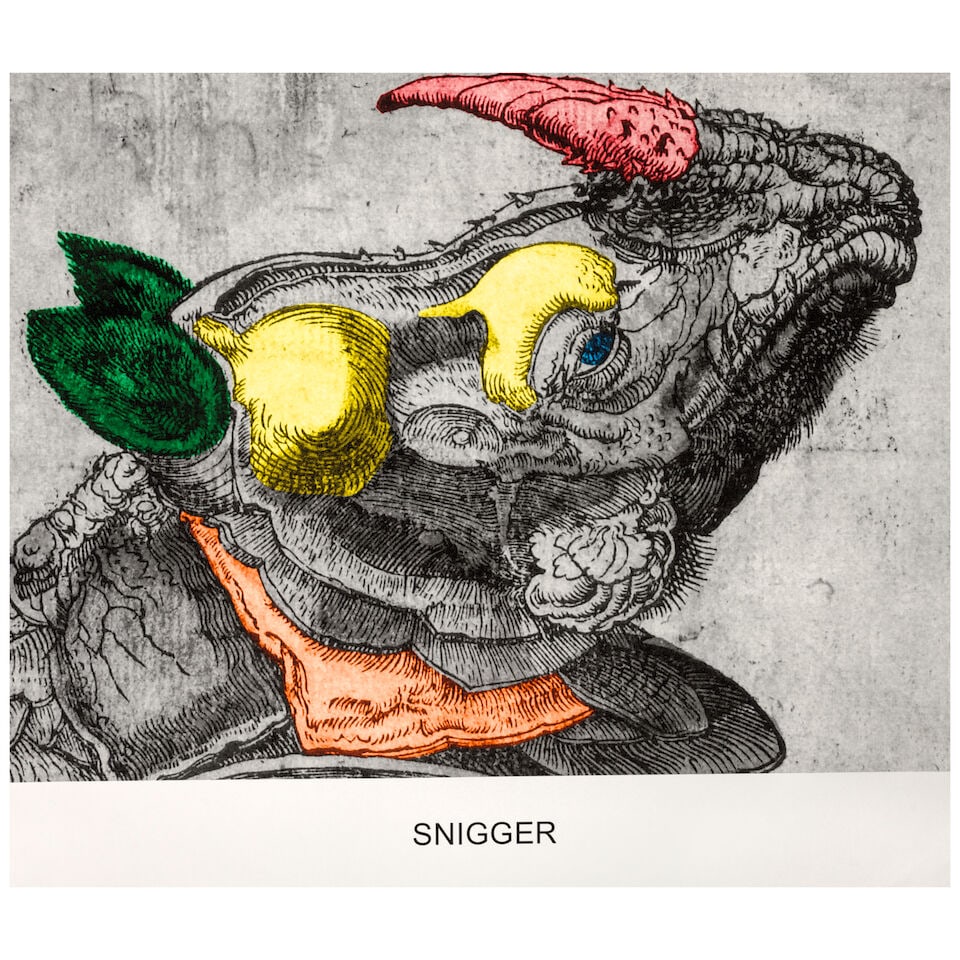 John Baldessari (1931-2020); Snigger, from Engravings with Sounds; (1 of 1)