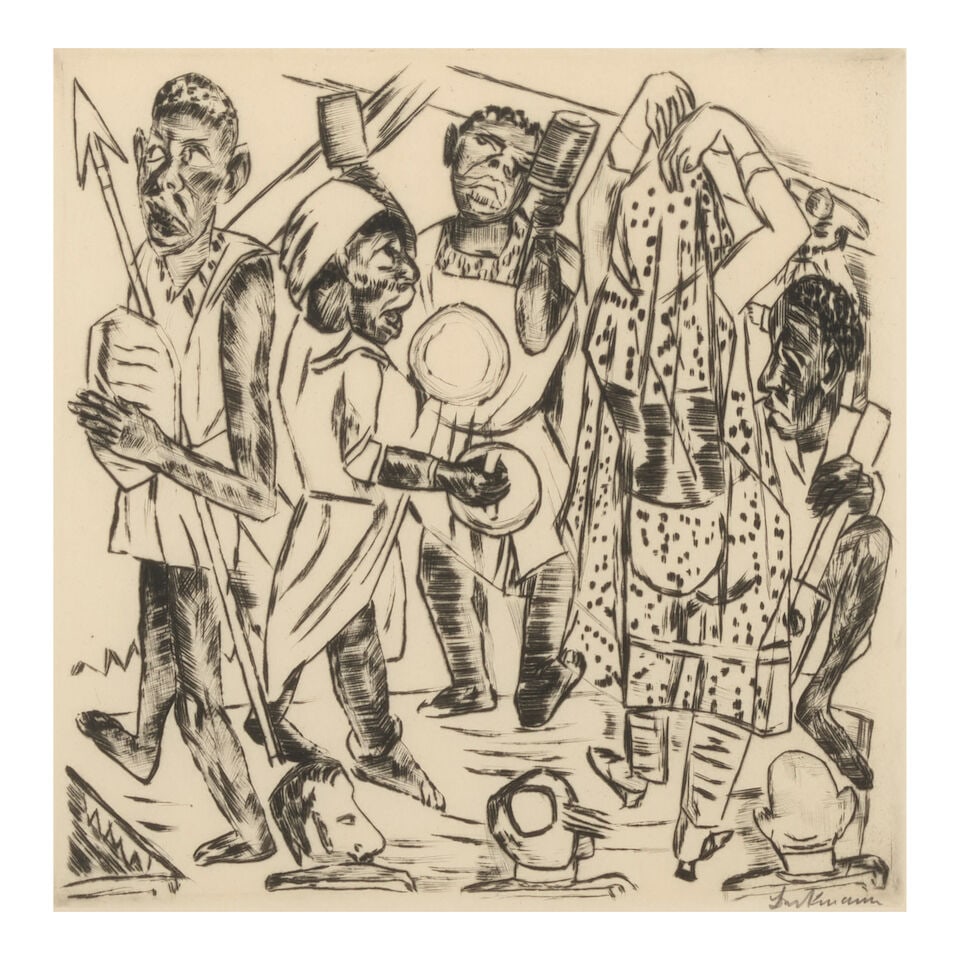 Max Beckmann (1884-1950); Niggertanz, from Der Jahrmarkt; (1 of 2)