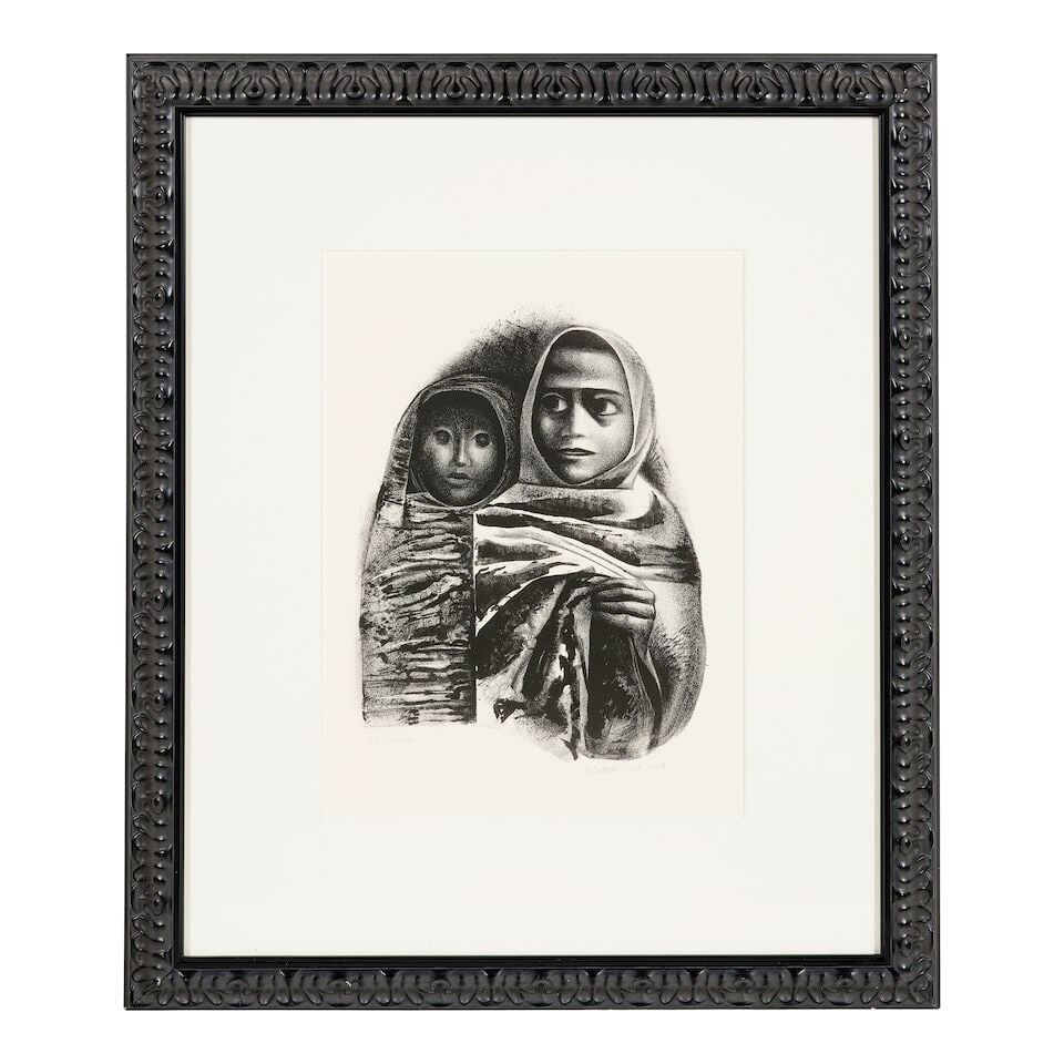Elizabeth Catlett (1915-2012); Two works: Cabeza Indígena and Rebozos; - 3
