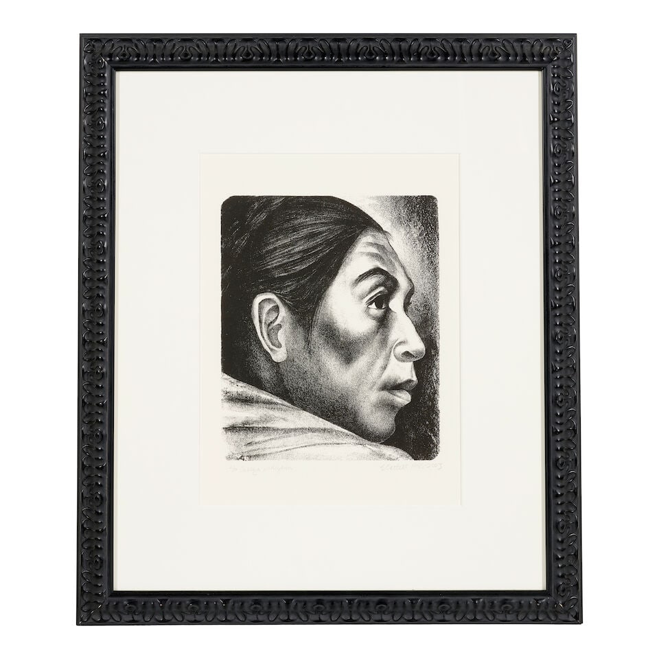 Elizabeth Catlett (1915-2012); Two works: Cabeza Indígena and Rebozos; - 4