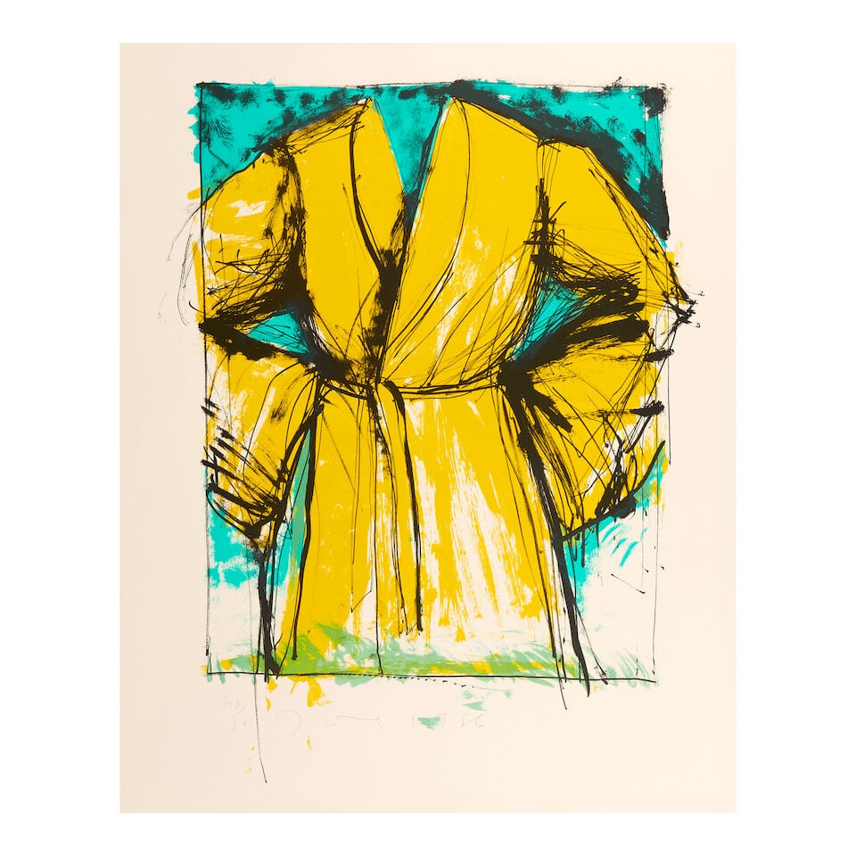 Jim Dine (born 1935); The Yellow Robe;: Jim Dine (born 1935) The Yellow Robe (not in Carpenter), 1986 Lithograph in colors, signed in pencil, numbered 40/50 and dated, with the blindstamp of the publisher, Graphics Art Council of the Los An