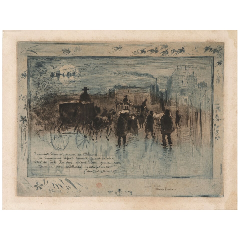 Félix Buhot (1847-1898); Convoi funebre au boulevard de Clichy; (1 of 1)