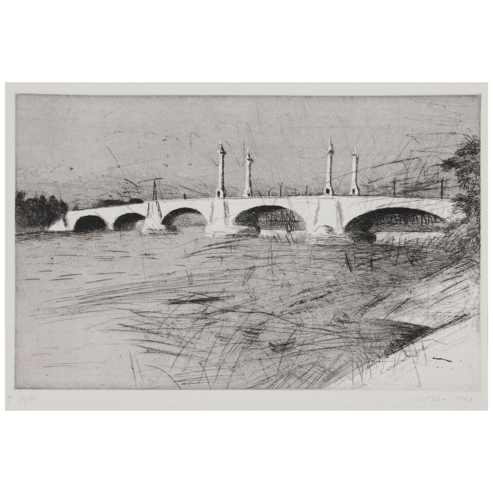 Wolf Kahn (1927-2020); Memorial Bridge, Springfield, Massachusetts; (1 of 4)