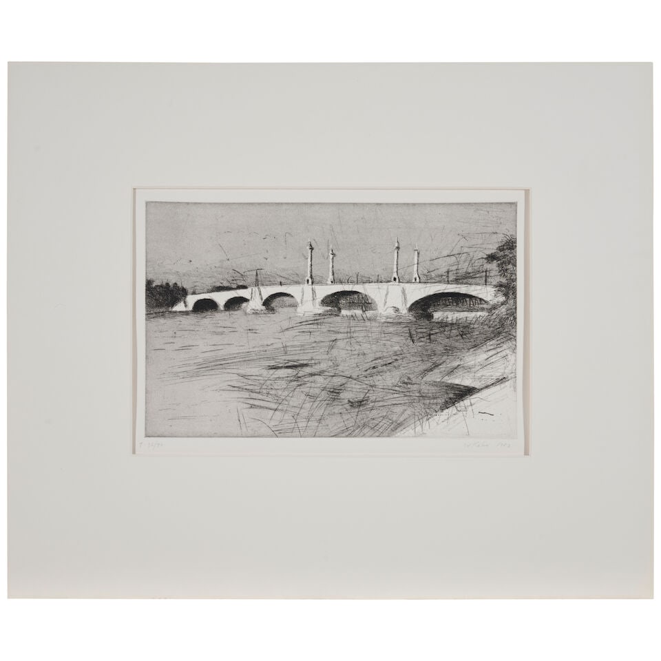 Wolf Kahn (1927-2020); Memorial Bridge, Springfield, Massachusetts; - 2