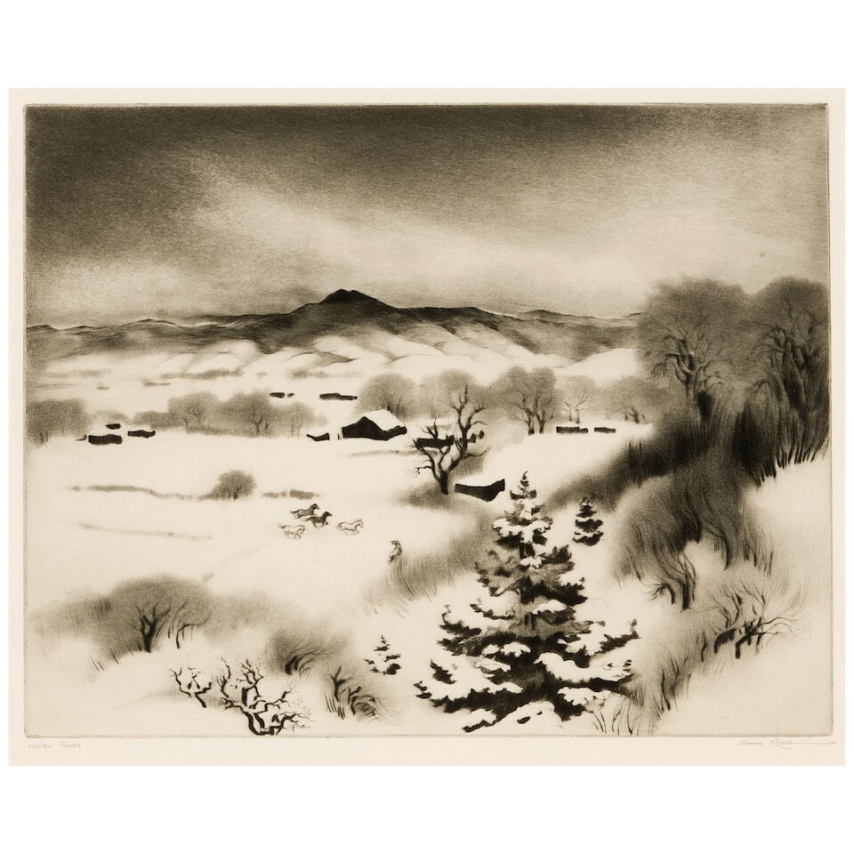 Gene Kloss (1903-1996); Winter Fields; (1 of 3)